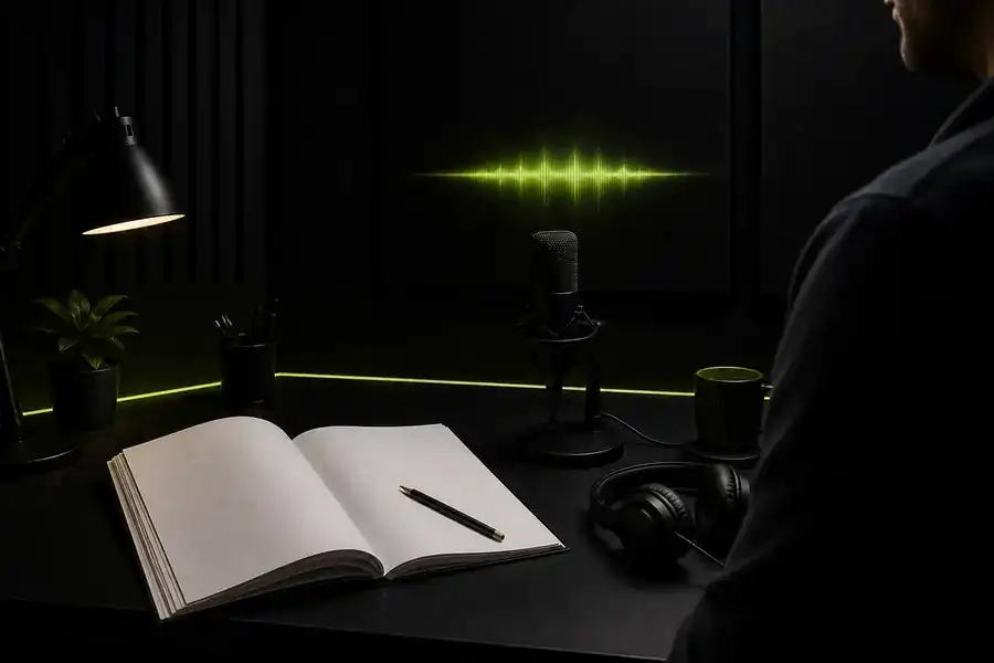 Plain script and voice generation workspace